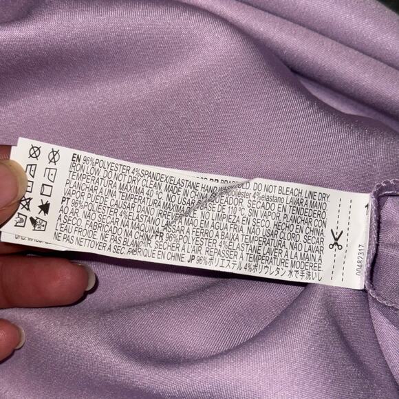 Forever 21 Lilac Lavender Mini Slip Dress Satin Like Women's Size Large Cocktail - Picture 5 of 8